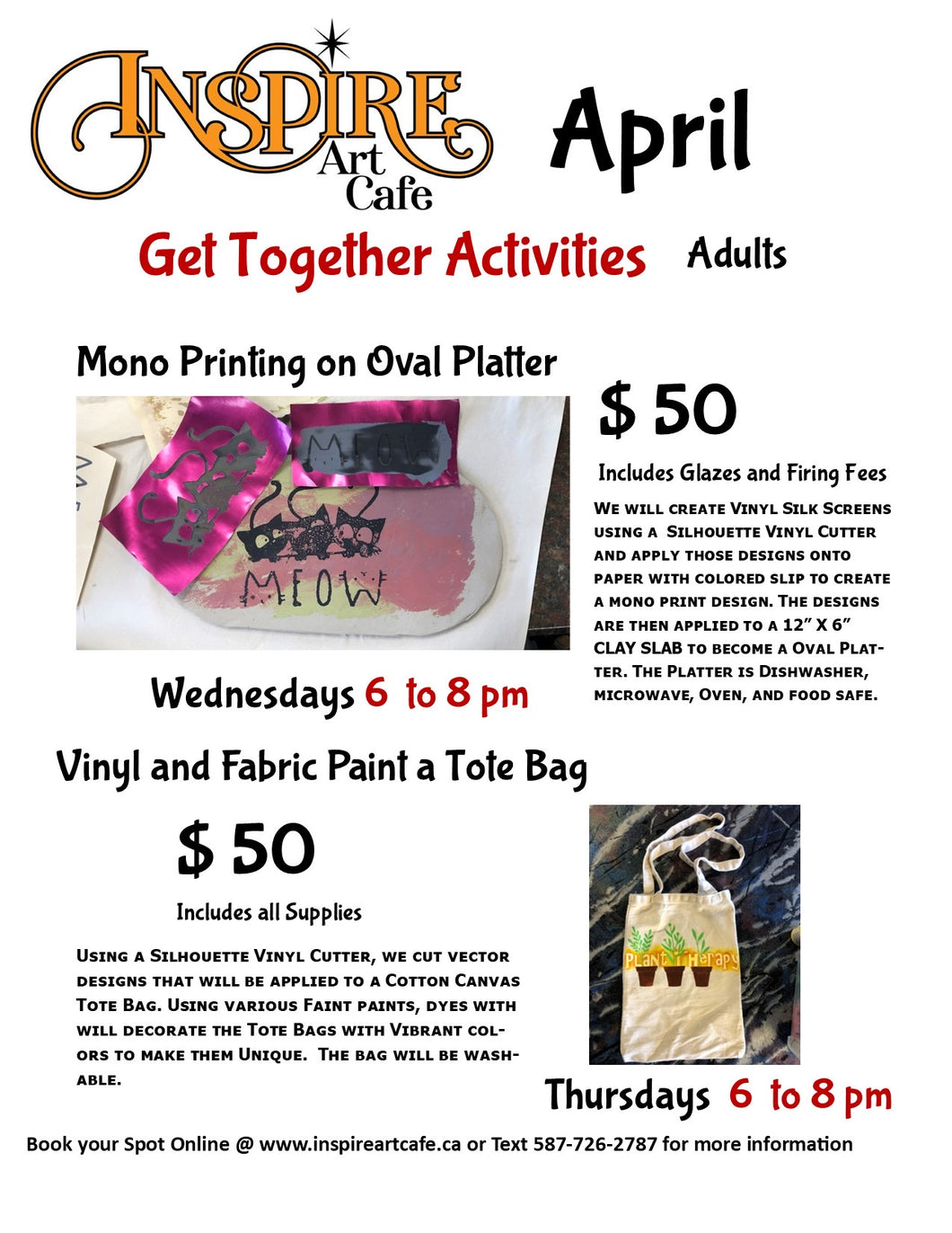 Get Together Activities Mono Printing on Oval Platter April 17