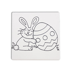 TILES & PLAQUES Easter Bunny Party Tile