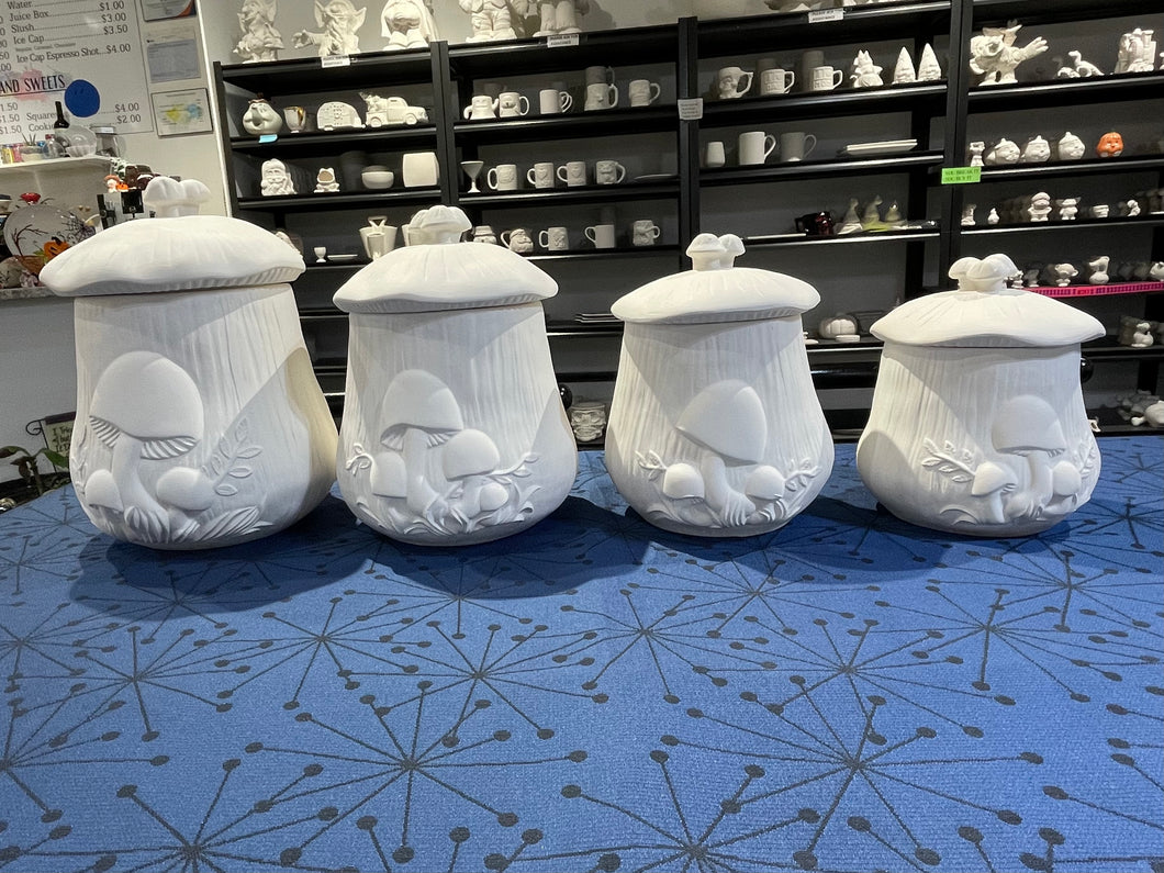 Vintage Mushroom Canisters